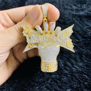 Gold Finish Really Rich Cash In Hand Pendant Chain